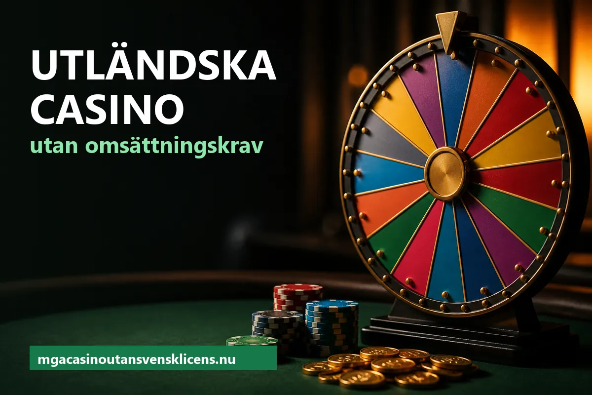 Lyckohjul och några marker på ett mörkgrönt bord – utländska casino utan omsättningskrav