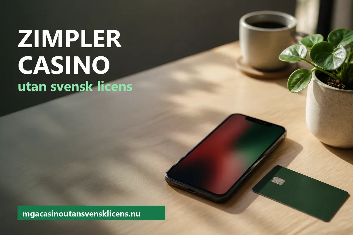 Mobiltelefon med suddig bankinloggning i rött och grönt bredvid ett grönt bankkort på ett ljust skrivbord