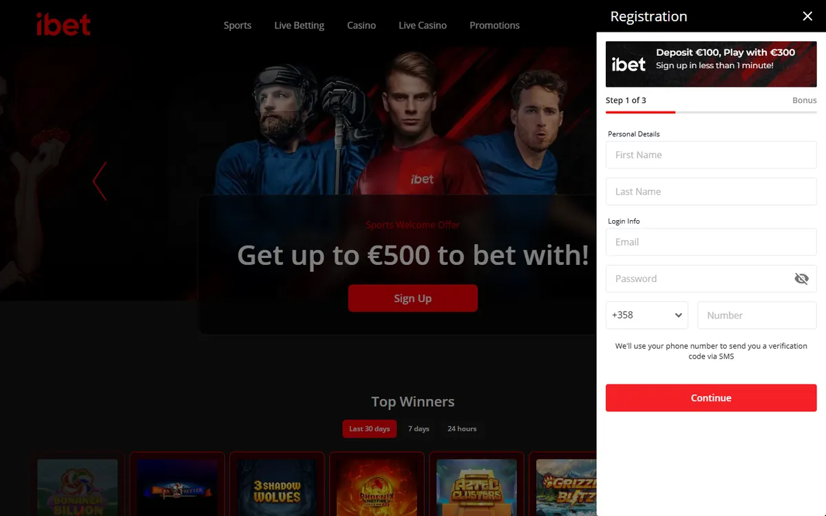 Registrering hos ibet casino online