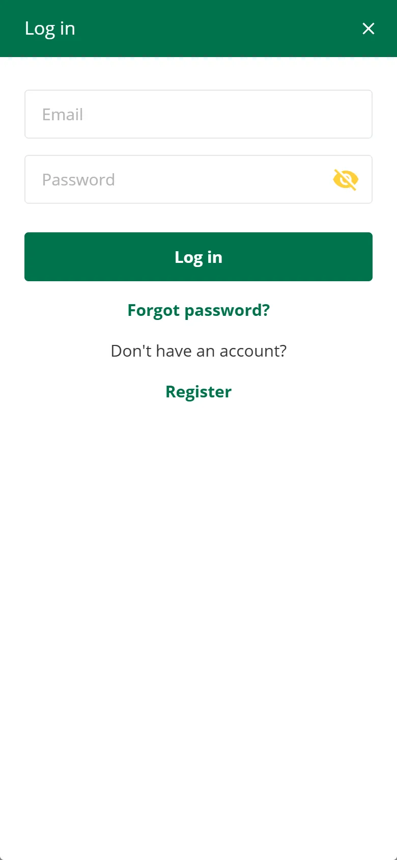 Qbet login på mobilen med e-post och lösenord